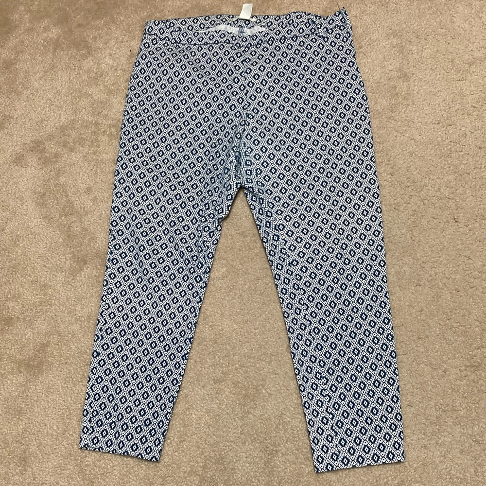 Blue and White Patterned Pants